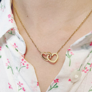 Custom Double Heart Name Necklace – Personalized Jewelry for Women