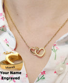 Custom Double Heart Necklace with 2 Names – Personalized Jewelry