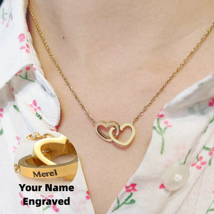 Custom Double Heart Name Necklace – Personalized Jewelry for Women