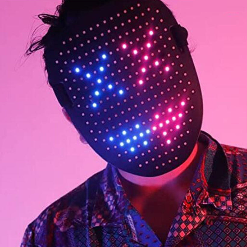 Halloween Cosplay LED Mask With Gesture Sensing and 50 Patterns