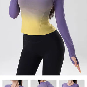 Gradient Color Yoga Top - Women’s Quick-Dry Activewear