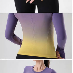 Gradient Color Yoga Top - Women’s Quick-Dry Activewear