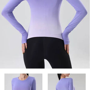 Gradient Color Yoga Top - Women’s Quick-Dry Activewear