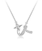 Sterling Silver Meteor Necklace with Embedded Diamonds - Elegant Women's Fashion Accessory