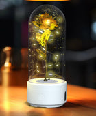 2-in-1 Rose LED Light & Bluetooth Speaker - Romantic Night Light in Glass Cover, Perfect Gift for Valentine's & Mother's Day