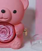 Charming Eternal Rose Teddy Bear Gift Box with Necklace - Ideal Storage Solution for Jewelry and Romantic Gifts for Her