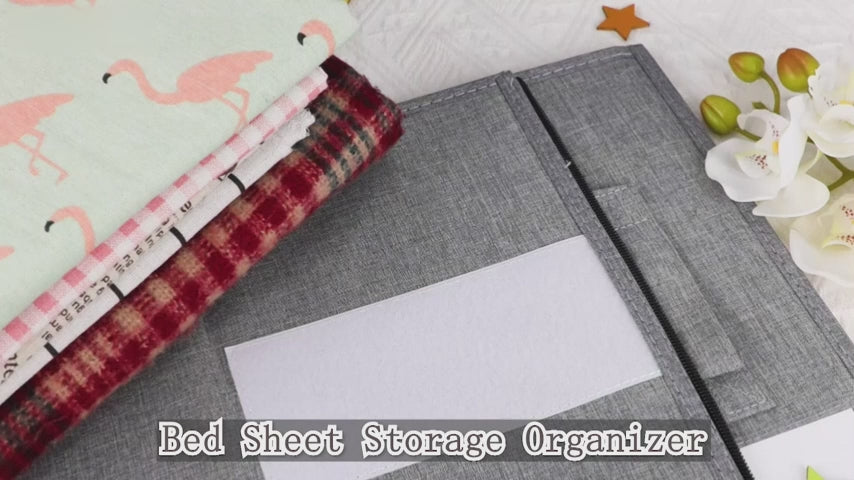 Space-saving quilt storage container holding blankets and clothes in a tidy, organized setting