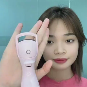 Electric eyelash curler with three-speed temperature control and smart charging