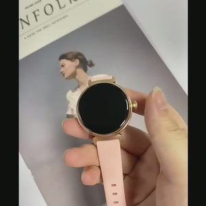 Stilvolle Smartwatch für Damen mit Herzfrequenz, Fitness-Tracker und Bluetooth-Anrufen