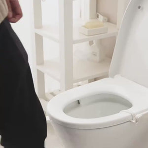 Toilet hygiene device with foot pedal, ideal for homes and public restrooms